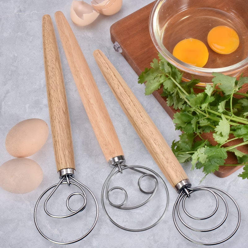 Upgraded Version 13 Inch Oak Handle Danish Dough Coil Flour Beaker Baking Tools Household Manual Flour Mixing - Image 2