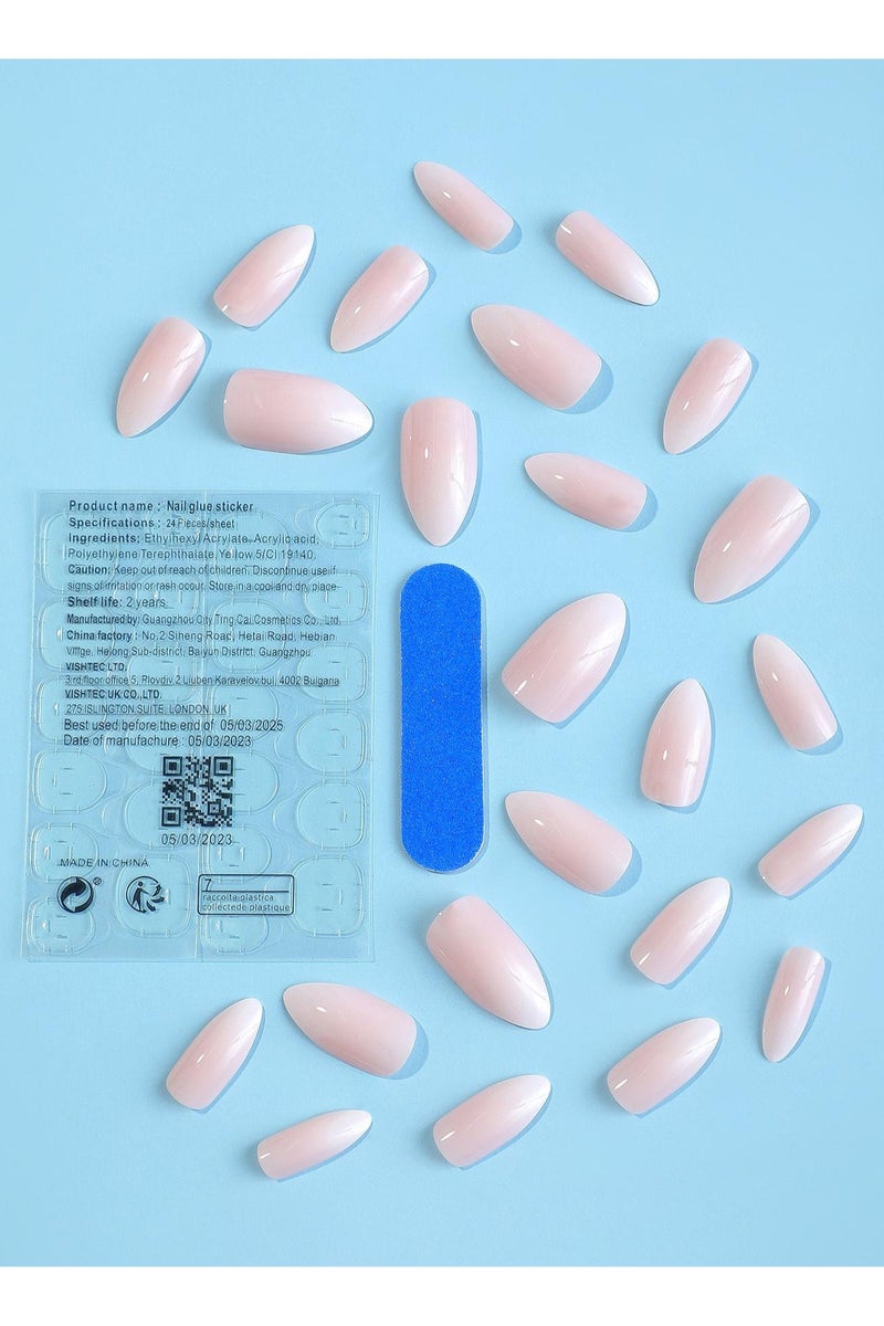 اظافر تركيب بشكل لوزي تحتوي العلبه على 24 ظفر مع مبرد اظافر و صمغ - Image 3