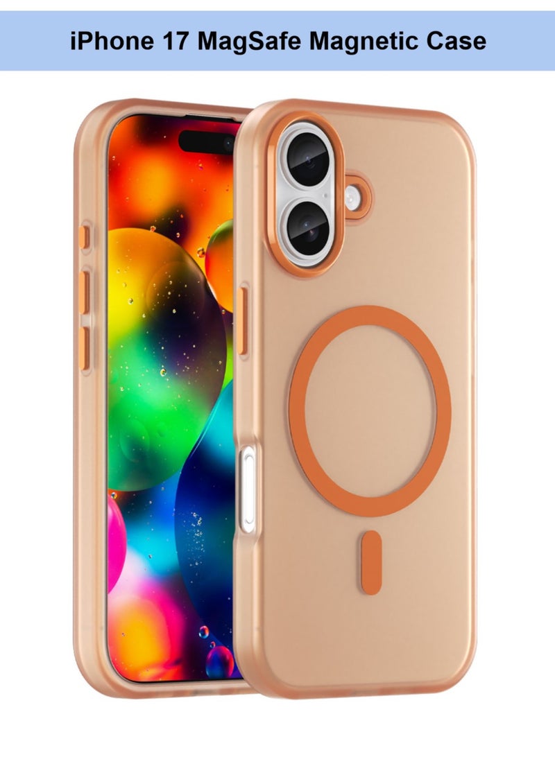 Abania iPhone 17 Case MagSafe Magnetic Phone Case Translucent Brushed Matte Orange Case Military Grade Shockproof Anti Fingerprint Slim iPhone Cover for Apple iPhone 17 - Image 1