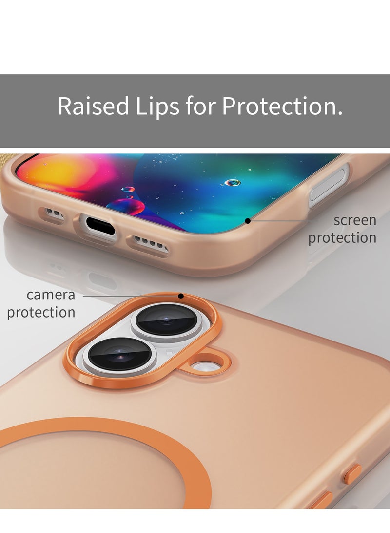Abania iPhone 17 Case MagSafe Magnetic Phone Case Translucent Brushed Matte Orange Case Military Grade Shockproof Anti Fingerprint Slim iPhone Cover for Apple iPhone 17 - Image 5