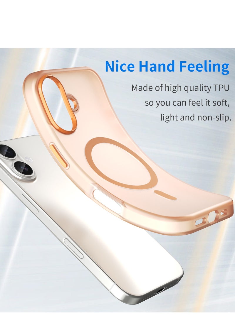 Abania iPhone 17 Case MagSafe Magnetic Phone Case Translucent Brushed Matte Orange Case Military Grade Shockproof Anti Fingerprint Slim iPhone Cover for Apple iPhone 17 - Image 3