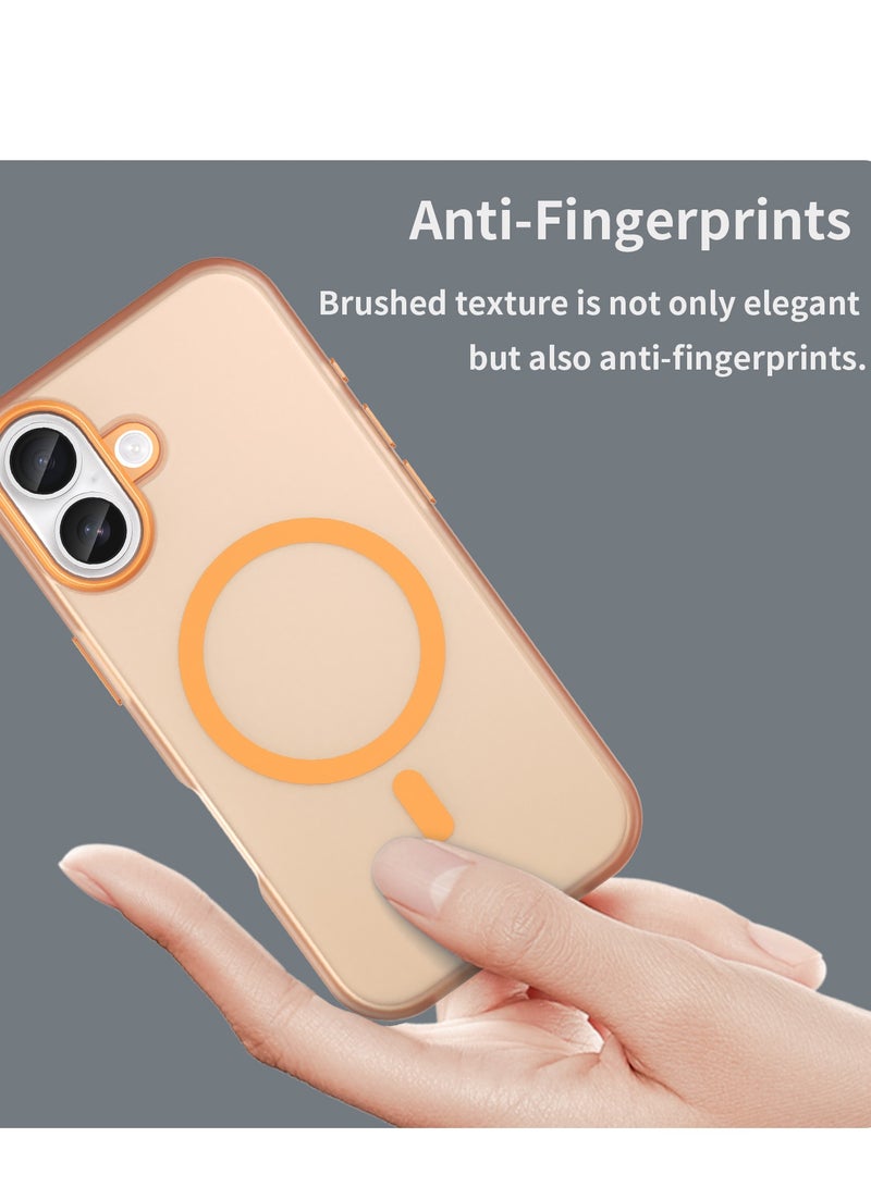 Abania iPhone 17 Case MagSafe Magnetic Phone Case Translucent Brushed Matte Orange Case Military Grade Shockproof Anti Fingerprint Slim iPhone Cover for Apple iPhone 17 - Image 4