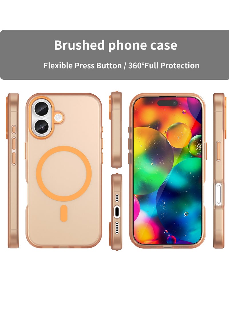 Abania iPhone 17 Case MagSafe Magnetic Phone Case Translucent Brushed Matte Orange Case Military Grade Shockproof Anti Fingerprint Slim iPhone Cover for Apple iPhone 17 - Image 2