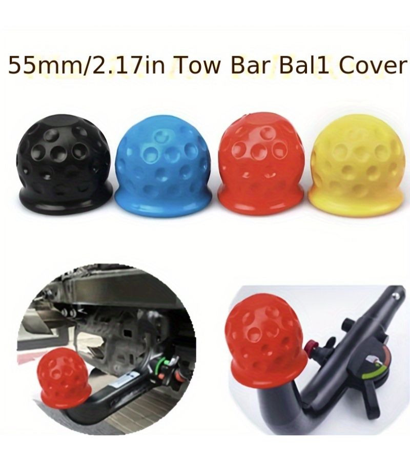 Yellow 55mm Universal Tow Ball Cap For Trailer Protection Automotive - Image 1