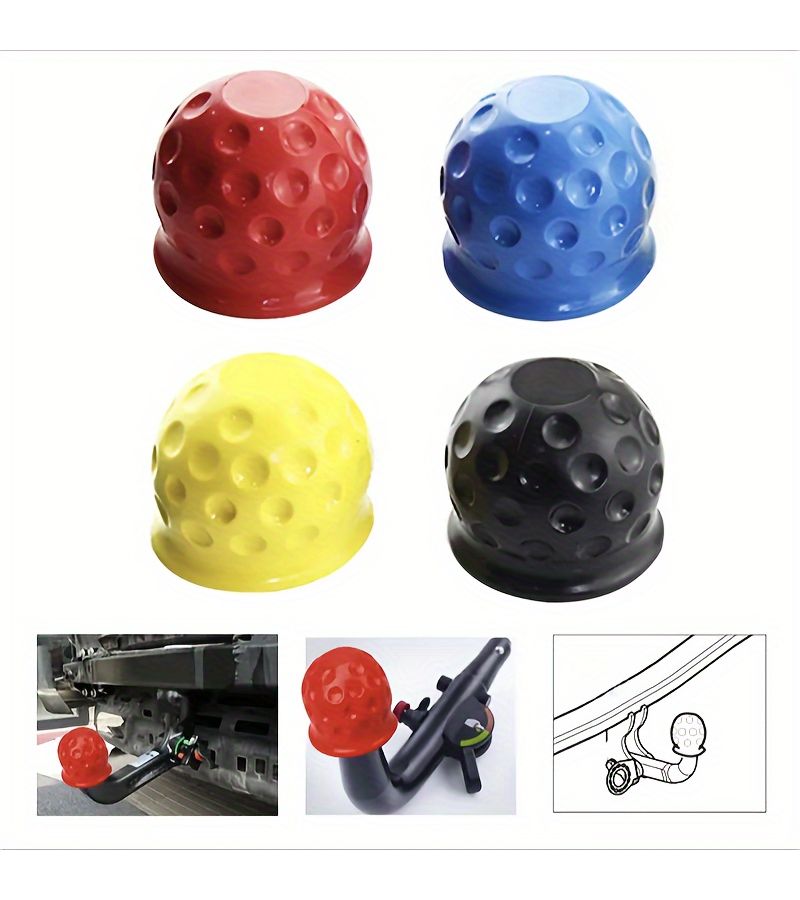 Yellow 55mm Universal Tow Ball Cap For Trailer Protection Automotive - Image 3