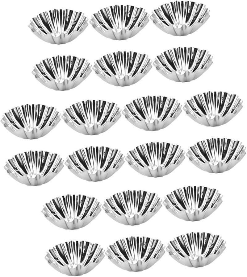Unomor 20Pcs Stainless Steel Egg Tart Muffin Baking Molds Non Stick Reusable - Image 2