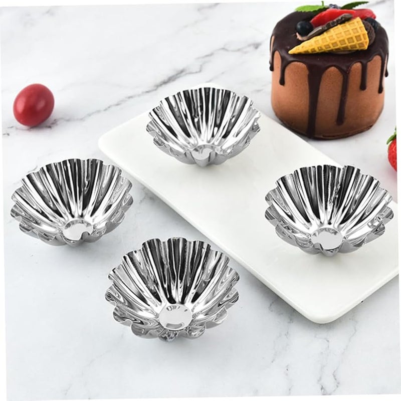Unomor 20Pcs Stainless Steel Egg Tart Muffin Baking Molds Non Stick Reusable - Image 5
