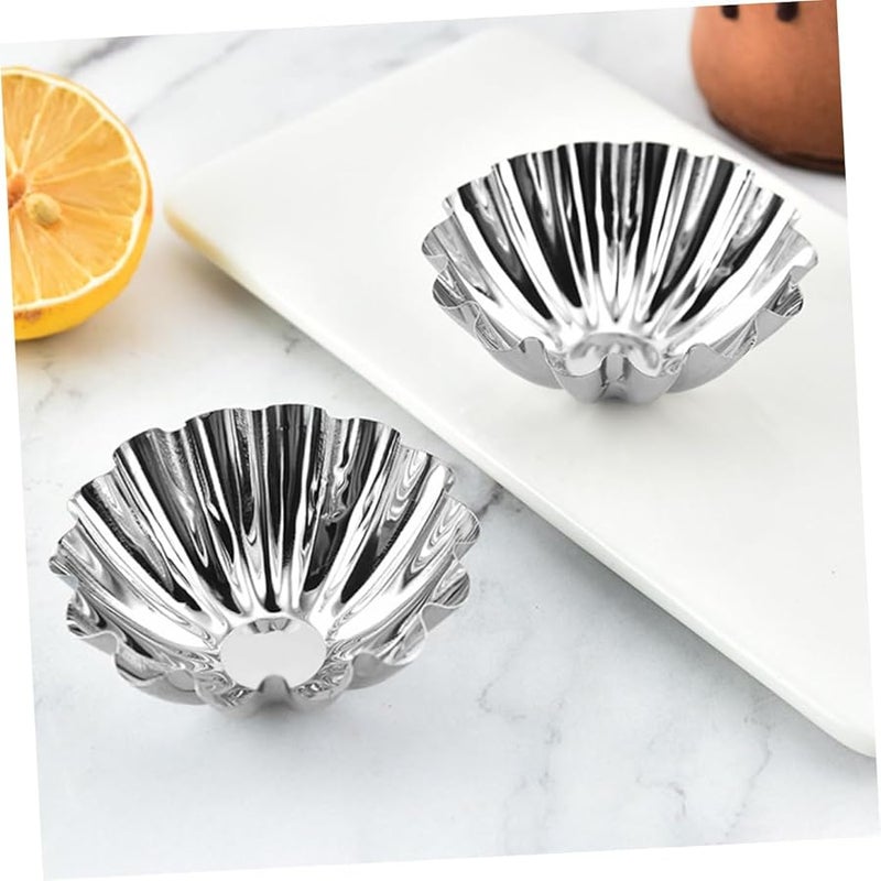 Unomor 20Pcs Stainless Steel Egg Tart Muffin Baking Molds Non Stick Reusable - Image 4