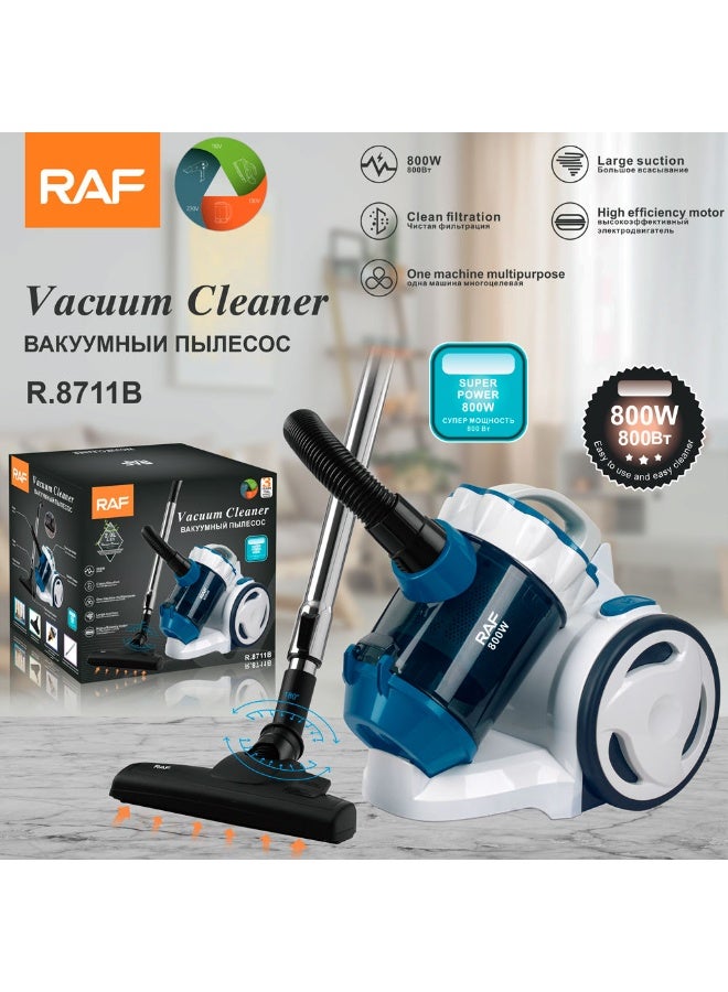 RAF R.8711 800W Bagless Cyclone Canister Vacuum Cleaner – High Suction Dry Vacuum with Crevice Tool, 5M Power Cord, Lightweight ABS+PP Body – Ideal for Home, Hotel & Car Cleaning - Image 2