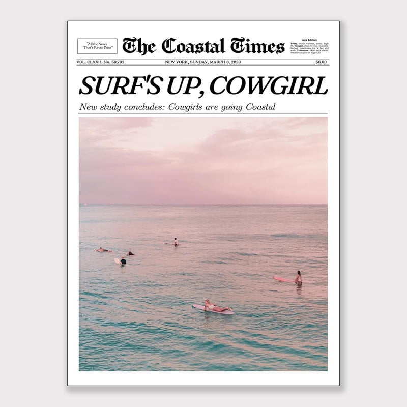 DFAIUY Funky Coastal Cowgirl Wall Art Print - Image 1
