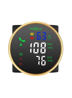 REALBLAD Wrist-Type Blood Pressure Monitor with Intelligence Voice Broadcasting and Dual User Memory – Easy-to-Use with Comprehensive LED Screen and Durable Lithium Battery (GOLD & WHITE)  - Image 2