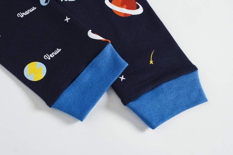Popshion Boys Planet Pajamas 100% Cotton Pjs Toddler 2 Piece Long Sleeve Sleepwear Kids Clothes Pj Set Space Shirt 5t - Image 5