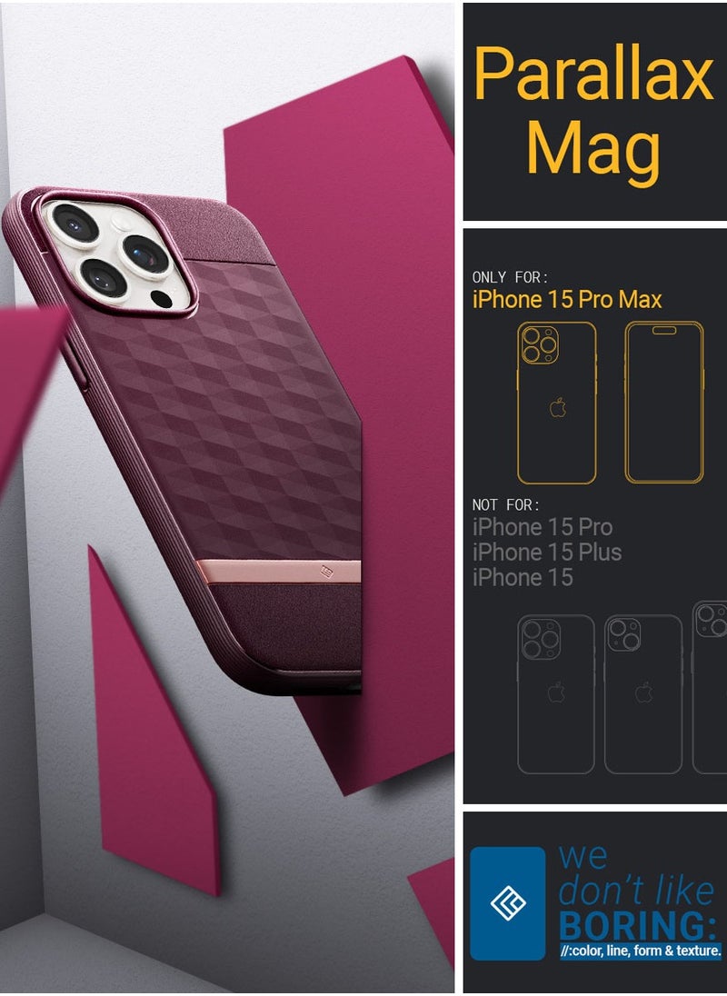 Parallax Mag for iPhone 15 Pro MAX MagSafe Case Cover Military Grade - Burgundy - pzsku/ZE6605B0802A74502334EZ/45/_/1722420927/9c5d90c6-7c5b-4a74-b6e5-fdabd6cbf738