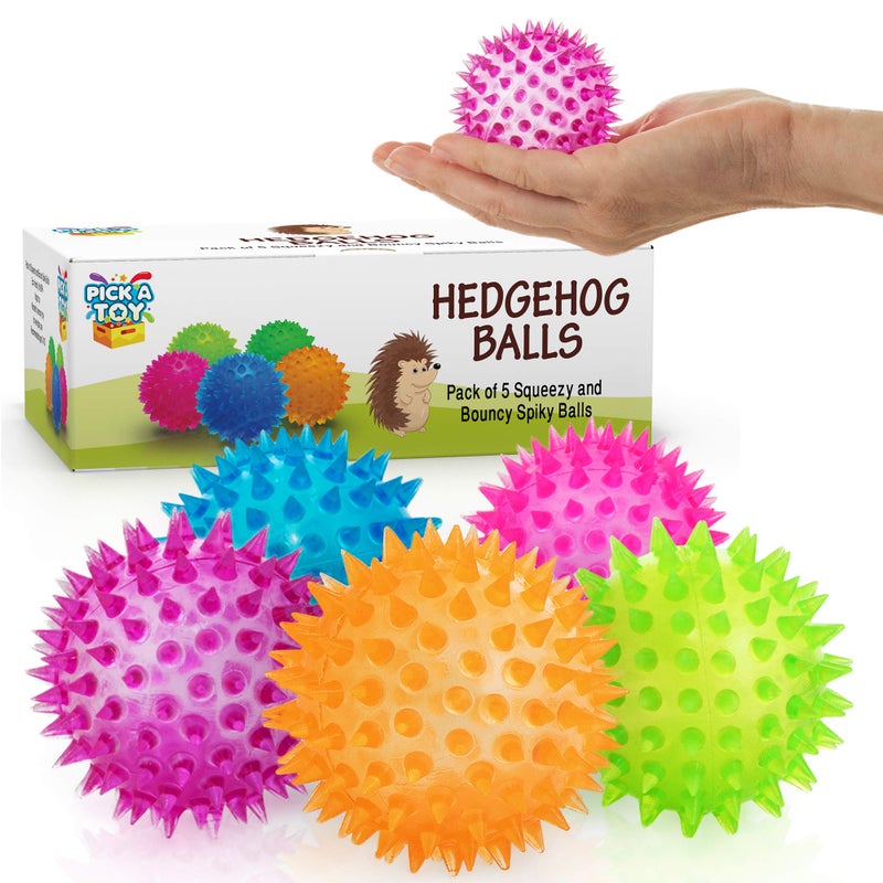 Pick A Toy Squishy Stress Relief Sensory Toys Fidget Spiky Ball 5 - Pcs Set â€“ Eco-Friendly Squeezy Antistress Toy Balls for Men, Women, Adults, Teens & Children â€“Ideal for People with OCD, ADHD, ADD & Autism - Image 1