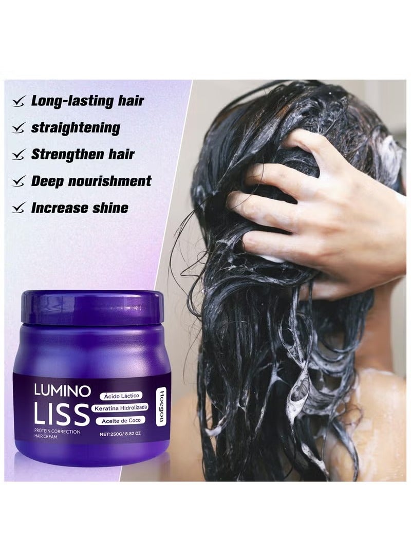 HOEGOA Alisado,Alisado para Cabello Sin Formol LuminoLiss,Crema Alisadora Lumino Liss,Lumino Liss Keratina,Restores Hair Natural Silkiness - Image 2