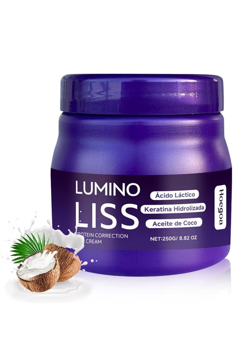 HOEGOA Alisado,Alisado para Cabello Sin Formol LuminoLiss,Crema Alisadora Lumino Liss,Lumino Liss Keratina,Restores Hair Natural Silkiness - Image 1