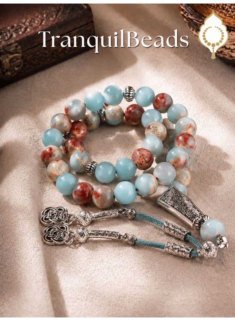 TranquilBeads 33 Beads Tasbih with Gift Box | Natural Shoushan Stone Beads | Handcrafted Elegant Jewelry for Men - Image 5