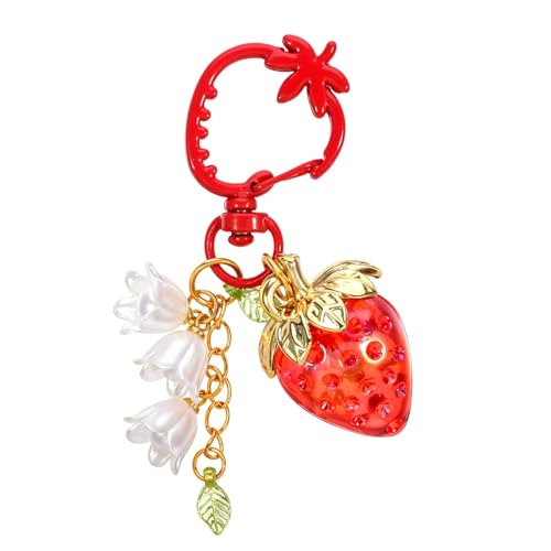 Flavizo Strawberry Key Chain for Girls, Cute Design Keychain for Bag, Stylish Key Chains for Women, Decorative Keychains Aesthetic Accessory, Durable Key Chain for Home and Travel - Image 1