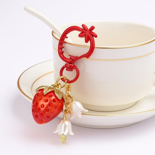 Flavizo Strawberry Key Chain for Girls, Cute Design Keychain for Bag, Stylish Key Chains for Women, Decorative Keychains Aesthetic Accessory, Durable Key Chain for Home and Travel - Image 4