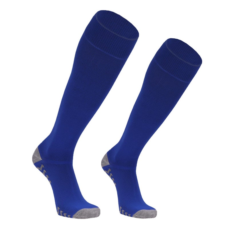 USOXO Football Socks I Knee Length Stockings I Odour Free, Superior Grip & Cushioned Base I Combed Cotton Striped Design Anti Slip Blister Protection I for Men & Women - Image 1