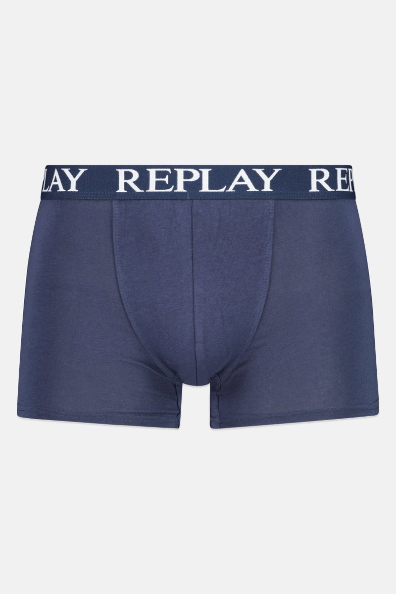 Replay Men 2 Pack Brand Logo Trunks, Navy  - Image 4