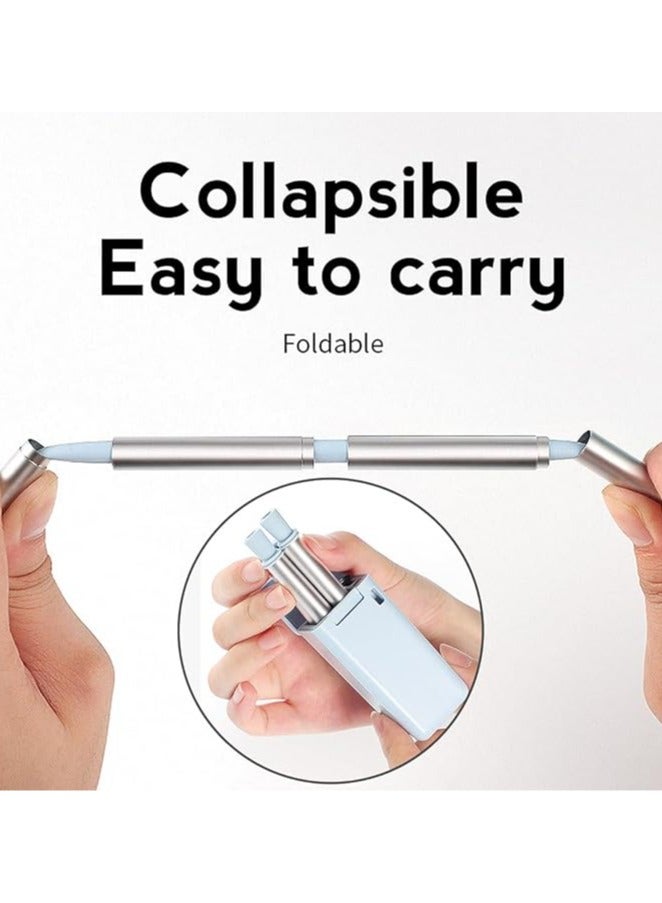 عام قشة سيليكون قابلة لإعادة الاستخدام وقابلة للطي مع طلاء من الفولاذ المقاوم للصدأ، مزودة بفرشاة تنظيف وغطاء للتنظيف السهل، وتناسب الماء الساخن والبارد. - Image 2