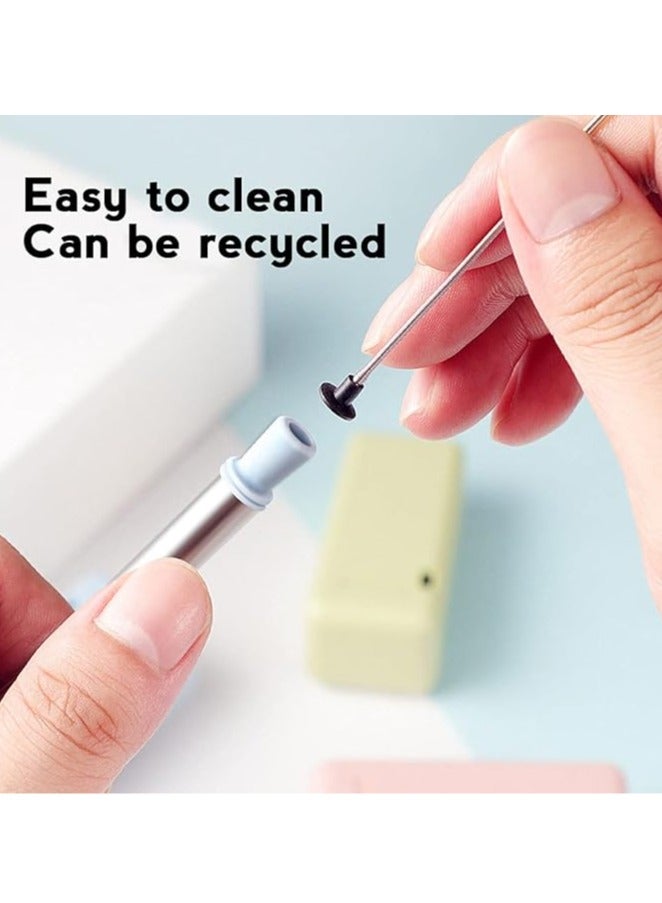 عام قشة سيليكون قابلة لإعادة الاستخدام وقابلة للطي مع طلاء من الفولاذ المقاوم للصدأ، مزودة بفرشاة تنظيف وغطاء للتنظيف السهل، وتناسب الماء الساخن والبارد. - Image 5