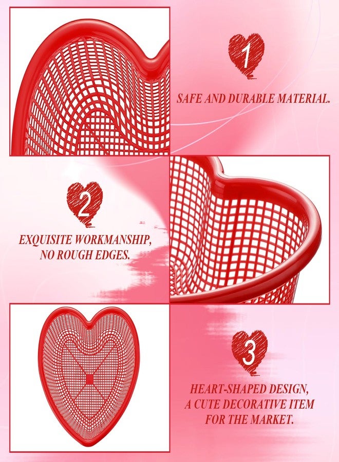 Ferrochef 12 Pack Valentine's Day Red Heart Shaped Baskets, 6.9" x 6.9" x 2.4" Heart Baskets for Valentine's Day Anniversary Table Centerpieces Home Party Gift Wedding Decor - Image 3