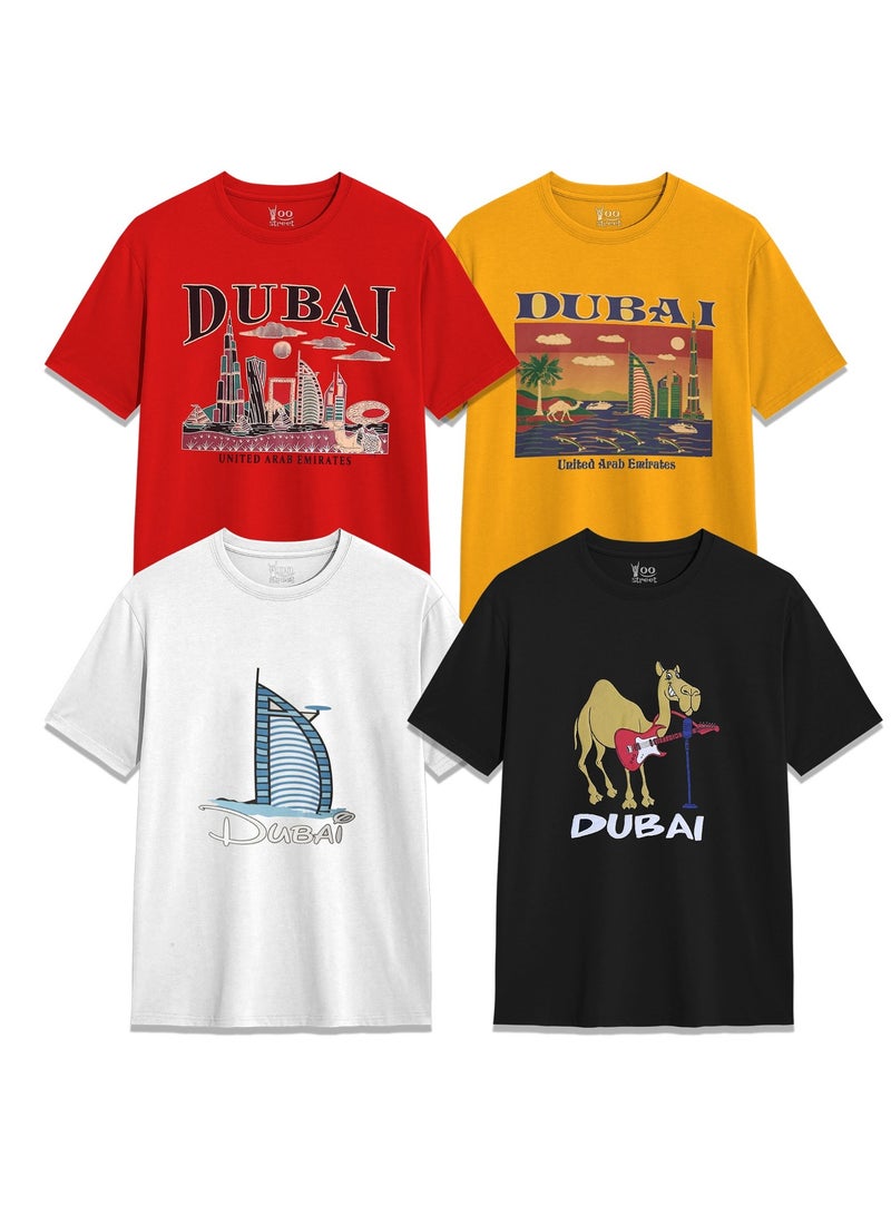 Yoo Street Yoo Street Dubai T-Shirts – Pack of 4 – Iconic City Style with Desert Glam  - Image 1