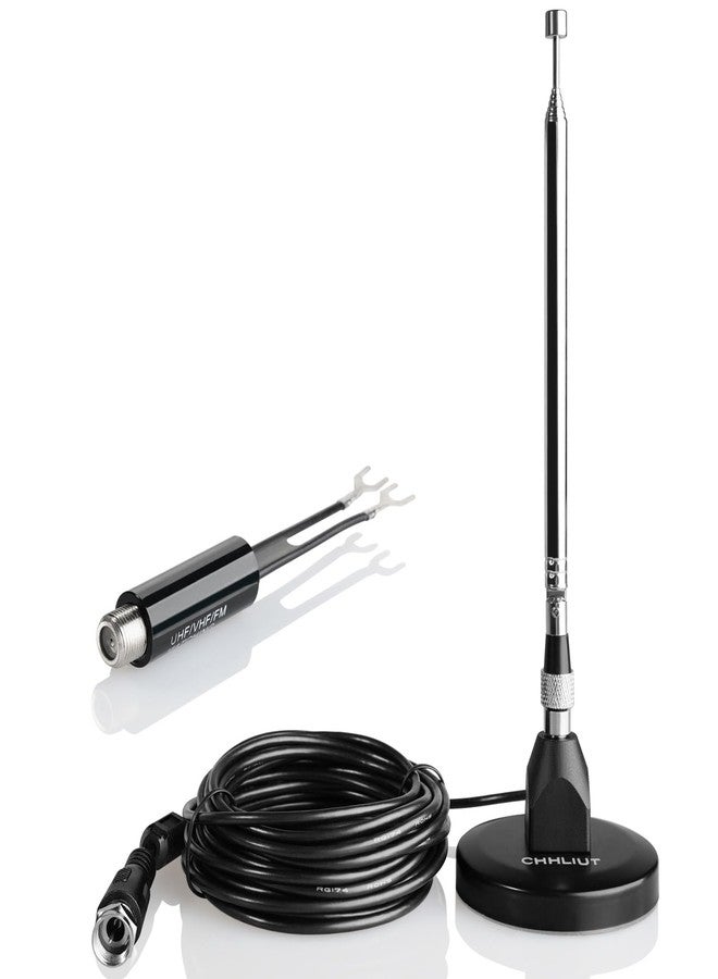 CHHLIUT FM Antenna for Stereo Receiver - Magnetic Base, 16ft Coaxial Cable, Retractable, Perfect FM Reception for Home Theater System - Image 1
