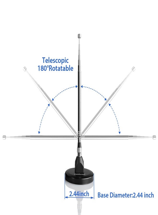 CHHLIUT FM Antenna for Stereo Receiver - Magnetic Base, 16ft Coaxial Cable, Retractable, Perfect FM Reception for Home Theater System - Image 3