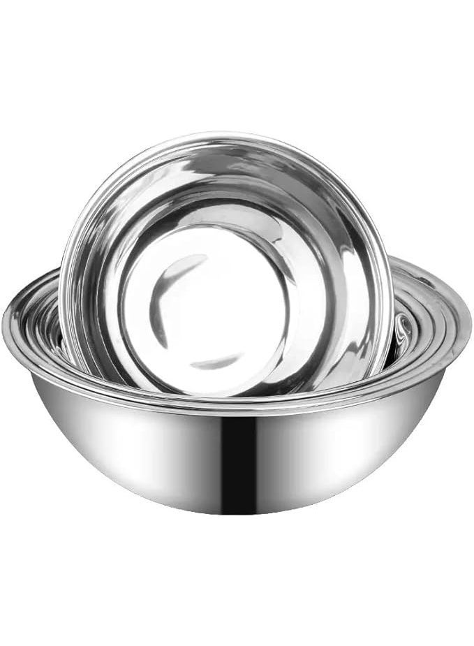 SOFIA REFRIGERATION Stainless Steel Mixing Bowl, Serving Bowl, Salad Bowl, Food Grade Soup Bowl Set of 3 sizes (20,24,26 cm) diameter - Image 2