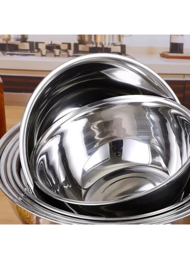 SOFIA REFRIGERATION Stainless Steel Mixing Bowl, Serving Bowl, Salad Bowl, Food Grade Soup Bowl Set of 3 sizes (20,24,26 cm) diameter - Image 3