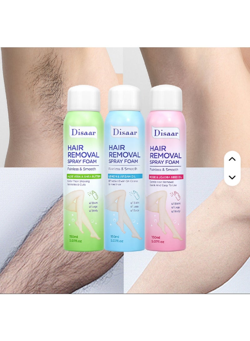 Disaar Rose Hair Removal Foam Spray with Gentle Underarm and Leg Hair Remover Easy to Remove Soft Foam Hair - Image 3