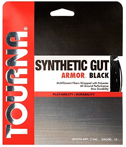 Tourna Synthetic Gut Armor Black Tennis String - 16g - Image 4