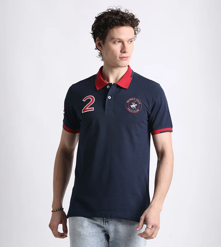 بيفرلي هيلز بولو كلوب تيشيرت بولو بأكمام قصيرة مطرز بشعار