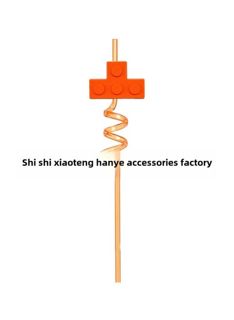 Creative Tetris Bar Party Biodegradable Plastic Multi-color Spiral Straw Direct Wholesale-Color:STS-6