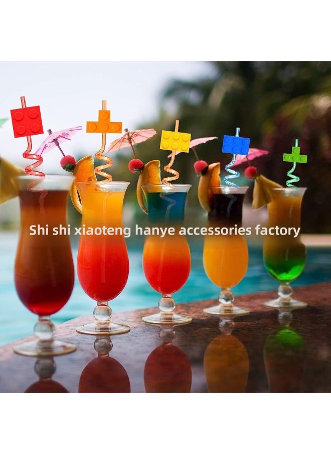 Generic - Creative Tetris Bar Party Biodegradable Plastic Multi-color Spiral Straw Direct Wholesale-Color:STS-6 - Image 1
