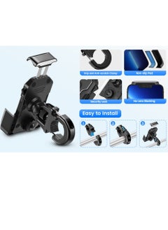 Generic Bike Motorcycle Phone Mount Holder, for ATV/Bicycle/Stroller/Scooter with Security Lock, Non-Slip Anti-Shake Handlebar Clamp, Fit iPhone 13 Pro Max / 12 Pro Max / 11 / Cellphone 4.5 in-7in  - Image 5