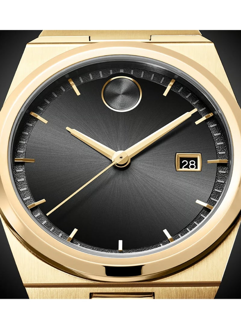 MOVADO BOLD Movado Gold Steel Black Dial Men's Swiss Made Watch - 3601223 - Image 2