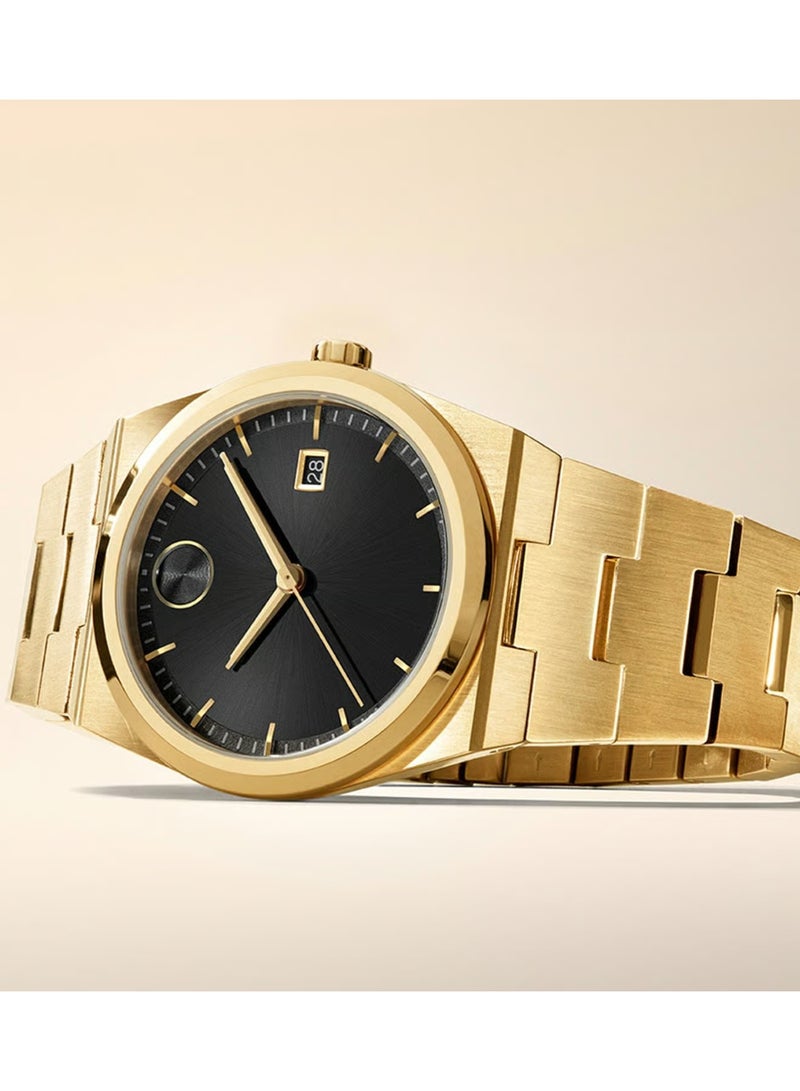 MOVADO BOLD Movado Gold Steel Black Dial Men's Swiss Made Watch - 3601223 - Image 3