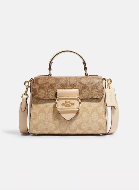 Coach Morgan Top Handle Signature Satchel In Colorblock