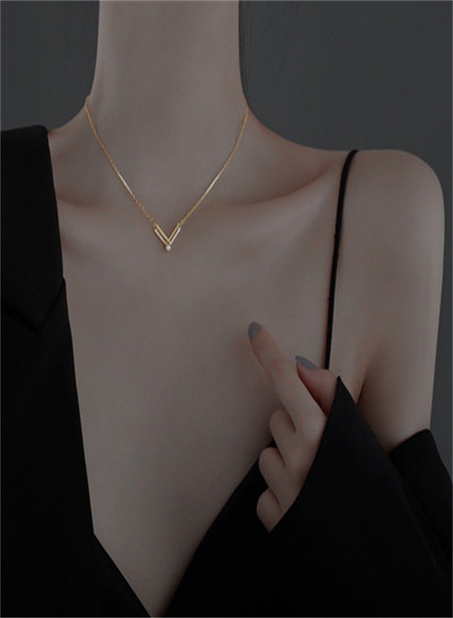 V-Shaped Pendant Necklace For Women And Girls Trendy Fashion Accessories With A Unique Minimalist Vibe Fashion Jewelry Dress Accessories  - Image 2