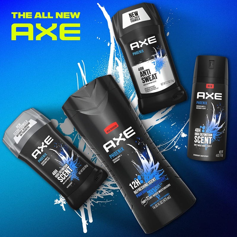 AXE Antiperspirant Deodorant for Men Phoenix 4PK 48H Sweat & Odor Protection for Long Lasting Freshness, Crushed Mint & Rosemary Men's Deodorant 2.7 oz - Image 2