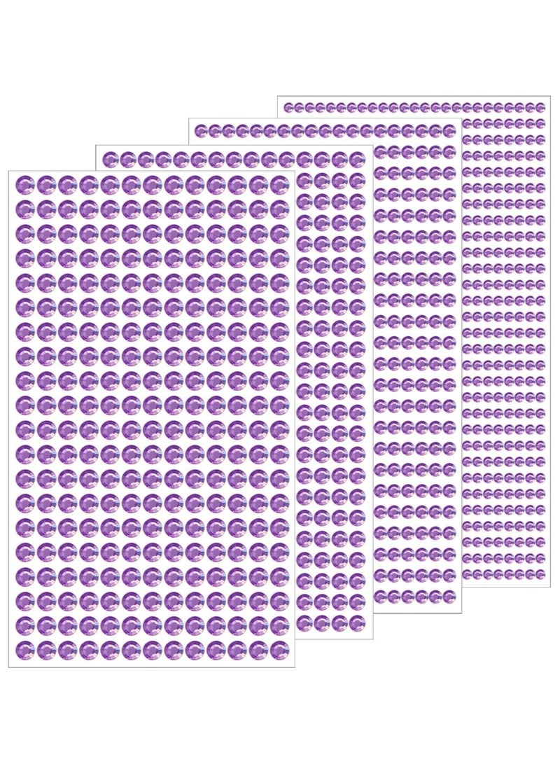 1799 Pcs 4 Sheets Rhinestone Stickers 3/4/5/6 mm Self Adhesive Rhinestones Gems for Face Eyes Makeup Hair Body - Image 1