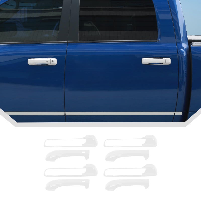 JeCar White Door Handle Cover Trim Fit for Dodge RAM 1500 20092016 2017 2018 - Image 2