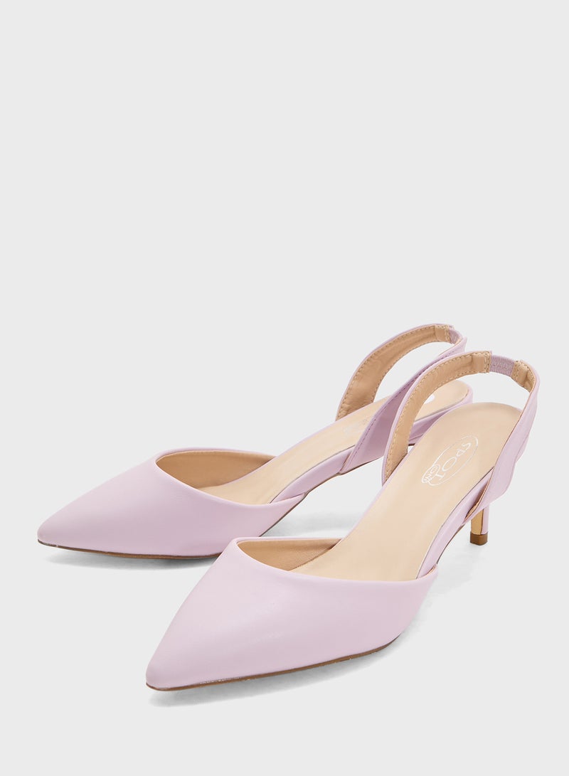 Spot-On Mid Heel Pump With Slingback - Image 4