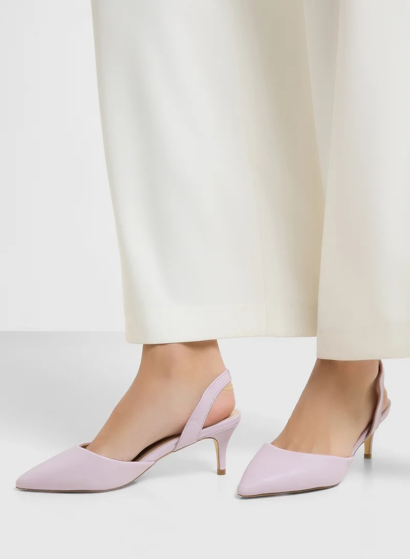 Spot-On Mid Heel Pump With Slingback
