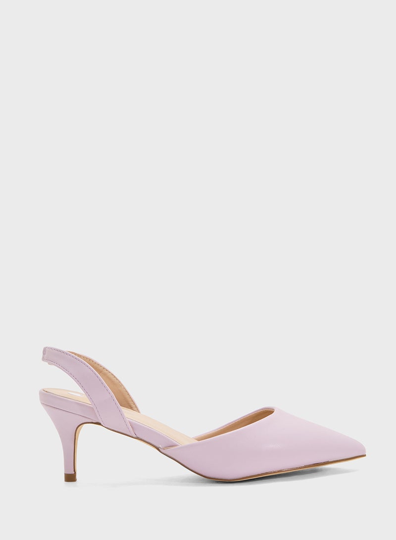 Spot-On Mid Heel Pump With Slingback - Image 1