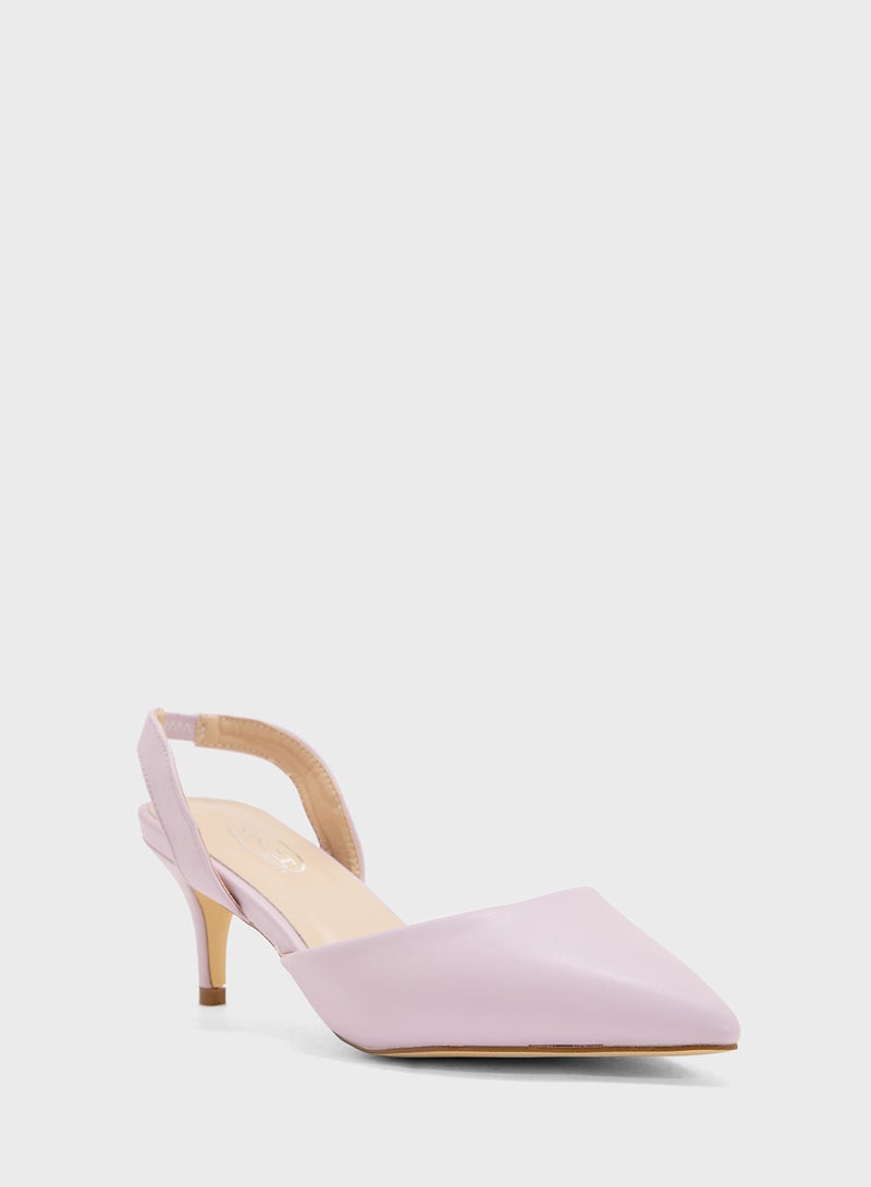 Spot-On Mid Heel Pump With Slingback - Image 2